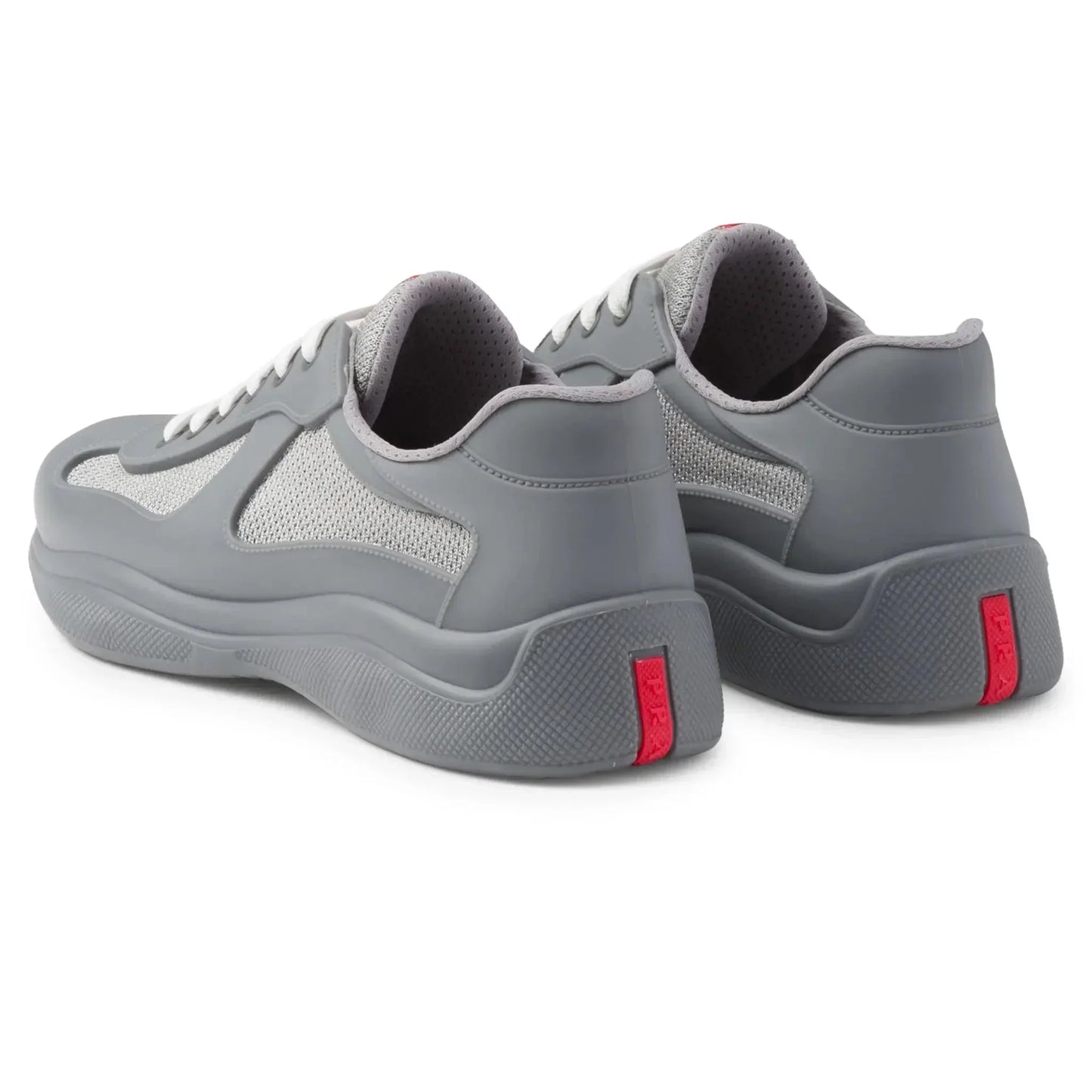 Prada Americas Cup Soft Rubber And Bike Fabric Steel Grey Sneaker